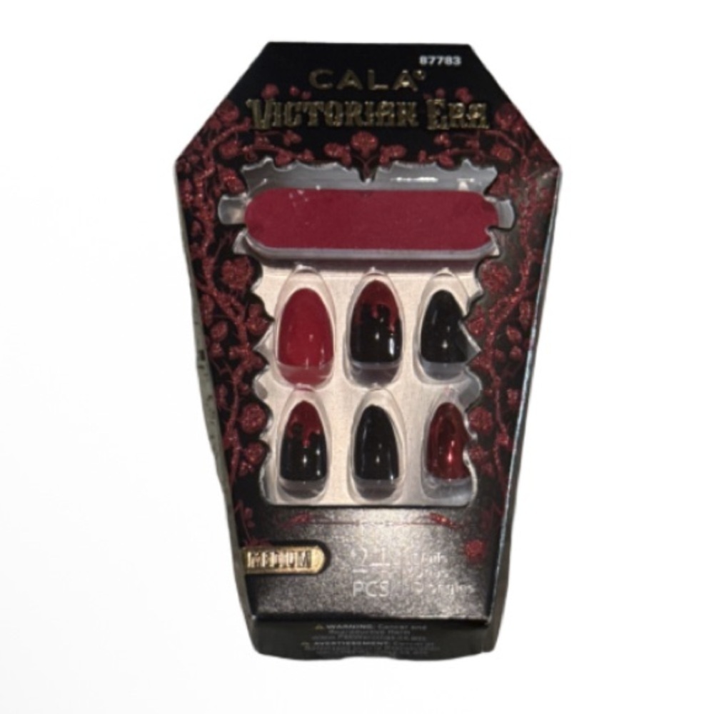 Cala Victorian Era Nail Set - Red and Black